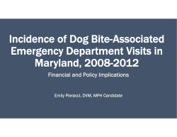 Incidence of Dog Bite-Associated Emergency Department Visits in Maryland, 2008-2012; Financial and Policy Implications