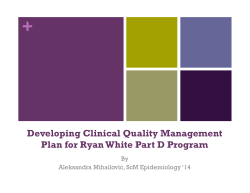 Developing Clinical Quality Management Plan for Ryan White Part D Program