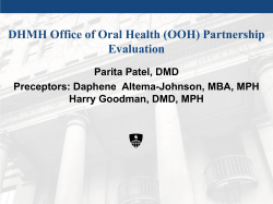 DHMH Office of Oral Health (OOH) Partnership Evaluation