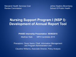 Nursing Support Program I: Development of an Annual Report Tool