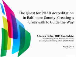 The Quest for PHAB Accreditation in Baltimore County: Creating a Crosswalk to Guide the Way