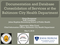 Database Documentation and Consolidation of Services at the Baltimore City Health Department