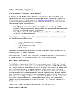 Clinical Trials Registration