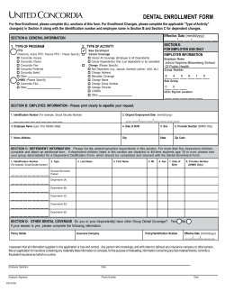 Dental Enrollment Form