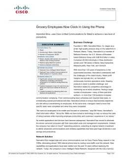 Hannaford Bros. Uses Cisco Unified Communications for Retail to Achieve a New Level of Productivity