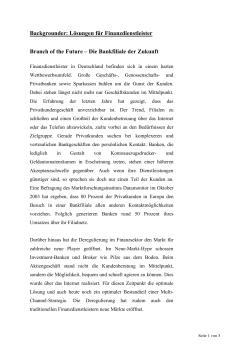 Branch of the Future � Die Bankfiliale der Zukunft