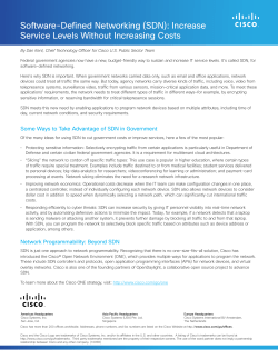 Software-Defined Networking (SDN): Increase Service Levels Without Increasing Costs