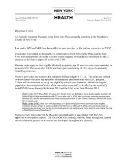 MLTC Partial Plan Additional Rate Codes Letter (December 2013)