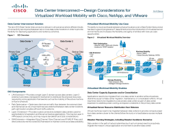 Data Center Interconnect—Design Considerations for Virtualized Workload Mobility with Cisco, NetApp, and VMware
