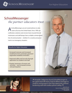 Download PDF: SchoolMessenger for Higher Education