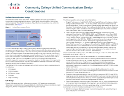 Community College Unified Communications Design Considerations