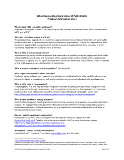 MPH Practicum Information Sheet (1-pager)