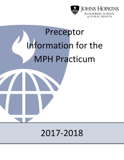 Preceptor Information for the MPH Practicum
