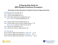 How to Submit a Practicum Opportunity