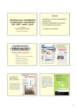 Directoris, arxius i registres cient fics digitals: EXIT, IRALIS i E-LIS