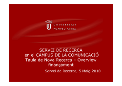 Finan ament de la recerca: un "overview" als mecanismes de finan ament p blics i privats