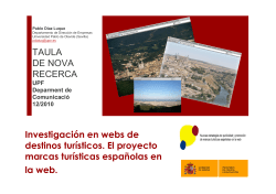 Investigaci n en webs de destinos tur sticos. El proyecto marcas tur sticas espa olas en la web