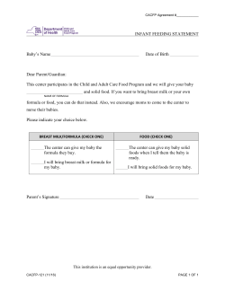 Infant Feeding Statement (CACFP-121)
