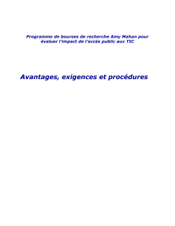 1. Avantages, exigences et proc dures