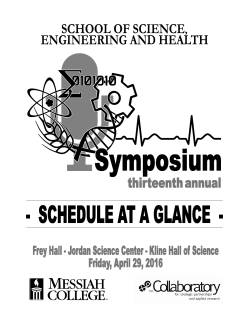 2016 Symposium Schedule at a Glance