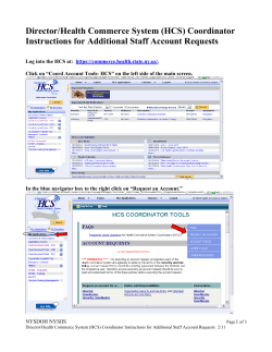 Director/Health Commerce System (HCS) Coordinator Instruction for Additional Staff Account Requests