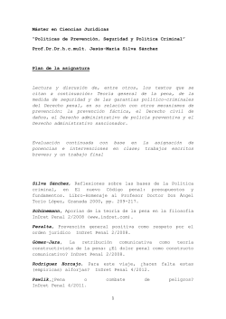 Pol ticas de prevenci n, seguridad y pol tica criminal