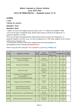 Full de prematricula - modalitat bianual 14-15