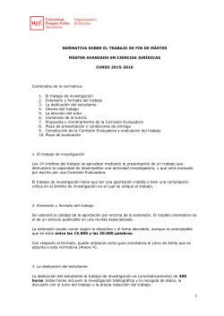 Normativa Treball Fi de M&agrave;ster