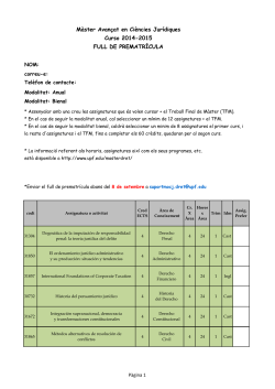 Full de prematr&iacute;cula 2014-15