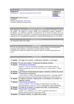 Penolog a III: Sistemas penitenciarios europeos