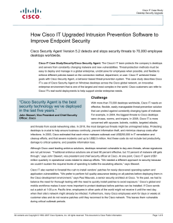 Optimierte Endger tesicherheit mit neuer Cisco Intrusion Prevention Software Kurzreferenz
