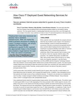 Cisco bietet seinen Besuchern ein sicheres Netzwerk mit Gastzugriff