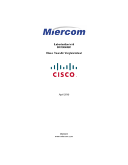 Miercom: CleanAir-Technologie Vergleichende Tests