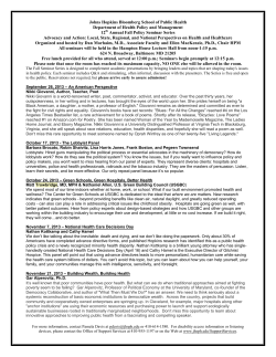 2013 Annual Fall Policy Seminar Series