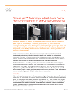 Cisco nLight&trade; Technology: A Multi-Layer Control Plane Architecture for IP and Optical Convergence