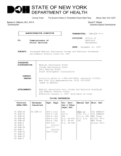 97ADM05 - Increased Medical Assistance Income and Resource Standards and Federal Poverty Lines for 1997