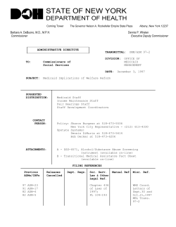 97ADM02 - Medicaid Implications of Welfare Reform