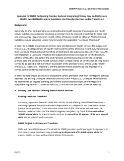 Licensure Thresholds