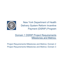 Domain 1 DSRIP Project Requirements Milestones and Metrics