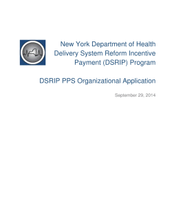DSRIP PPS Organizational Application