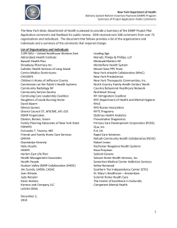 Summary of public comments