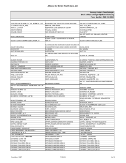 Alliance for Better Health Care, LLC