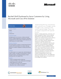 Bechtel Well Positioned to Serve Customers Using Microsoft & Cisco IPv6 Solution