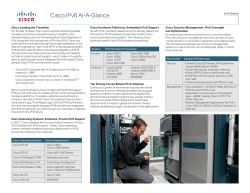 Cisco IPv6 Services At-A-Glance