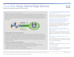 Cisco IPv6-Ready Internet Edge Services
