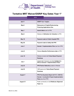 DSRIP Year 1 Timeline