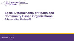 Social Determinants of Health and Community Based Organizations