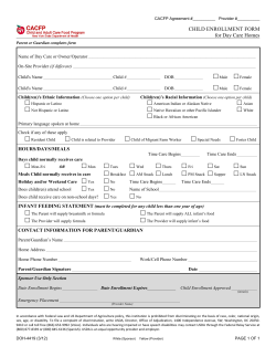 DOH-4419, Day Care Home Enrollment Form