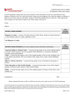 Participant Data Form for Sponsors of Day Care Centers (CACFP-3854C)