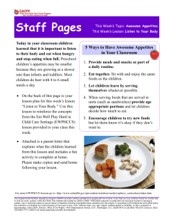 Awesome Appetites Staff Pages